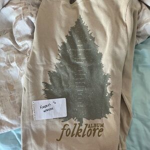 Taylor Swift folklore track list long sleeve thermal shirt Size L